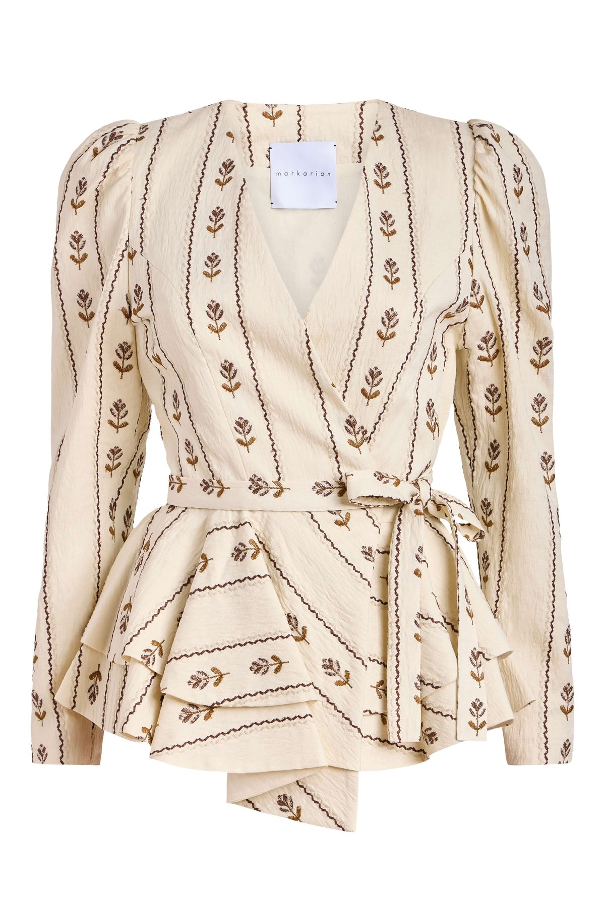 Vega Ivory Linen Wrap Top