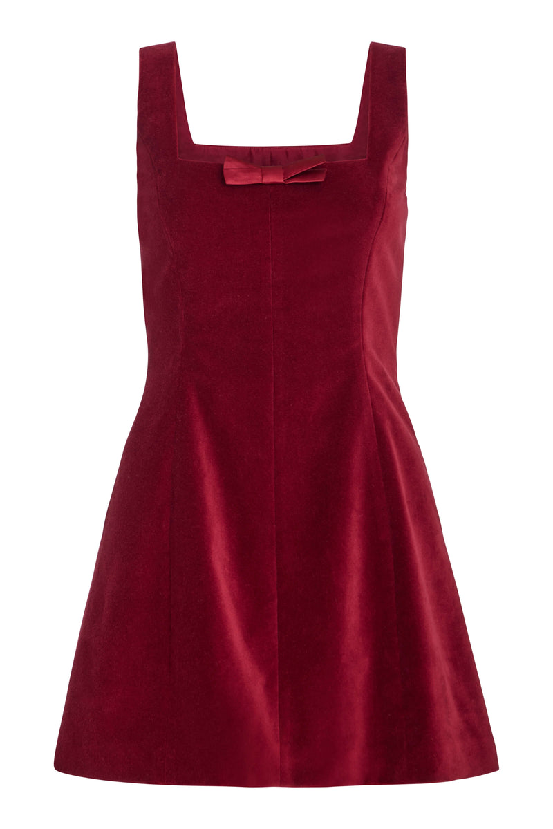 Jeanine Burgundy Velvet Mini Dress
