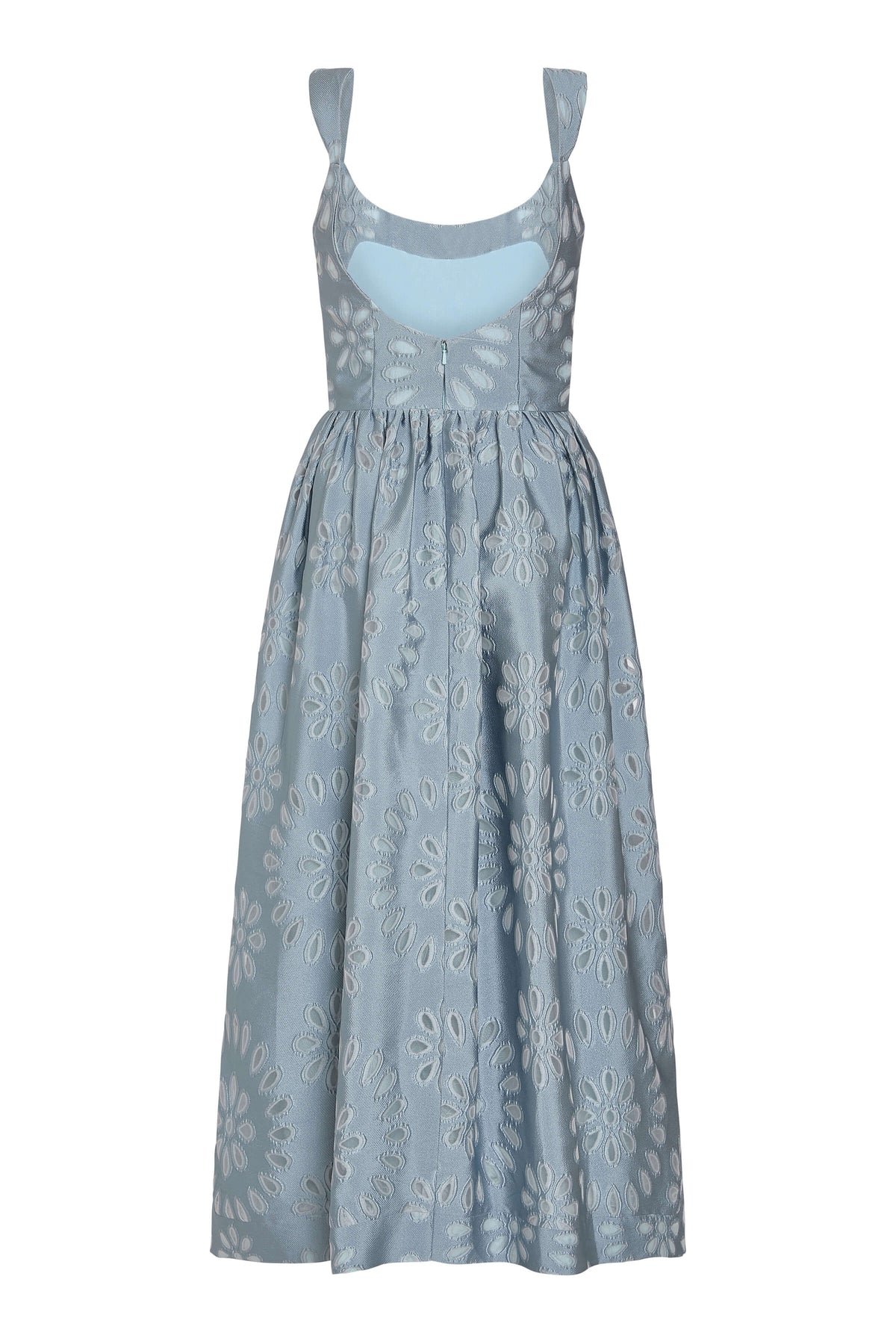 Apple Floral Organza Burnout Corset Midi Dress