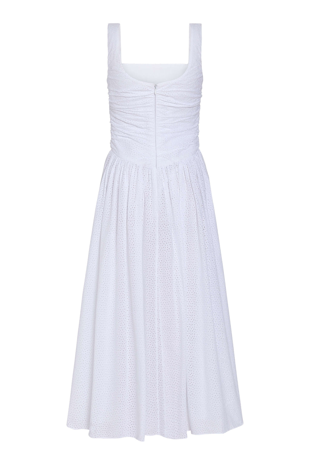 maeve sleeveless square neck eyelet midi dress 100% Cotton Sleeveless Square Neck Midi Dress