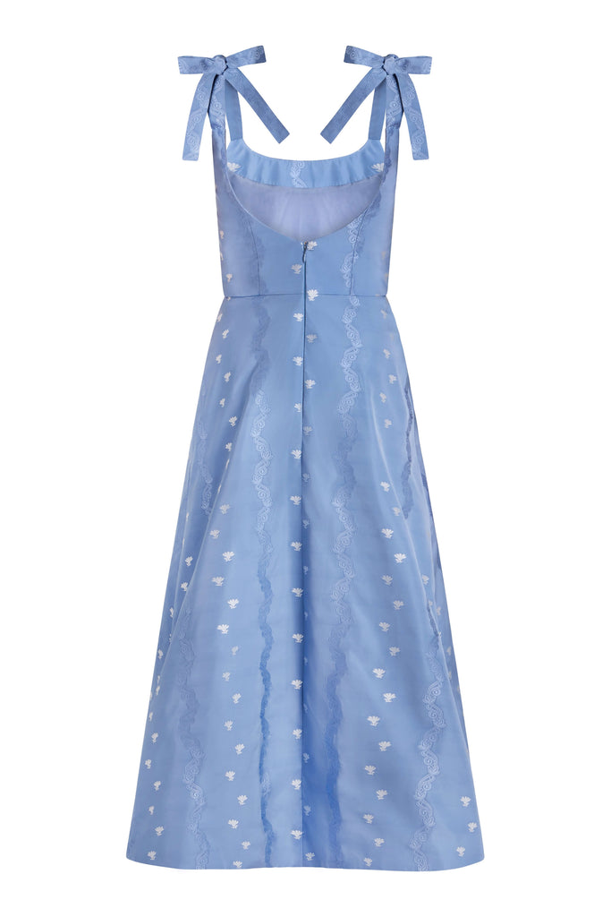 Rosalina Wedgwood Floral Taffeta Dress