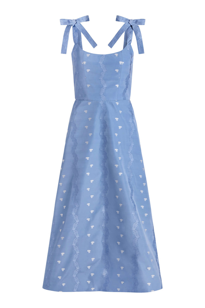 Rosalina Wedgwood Floral Taffeta Dress