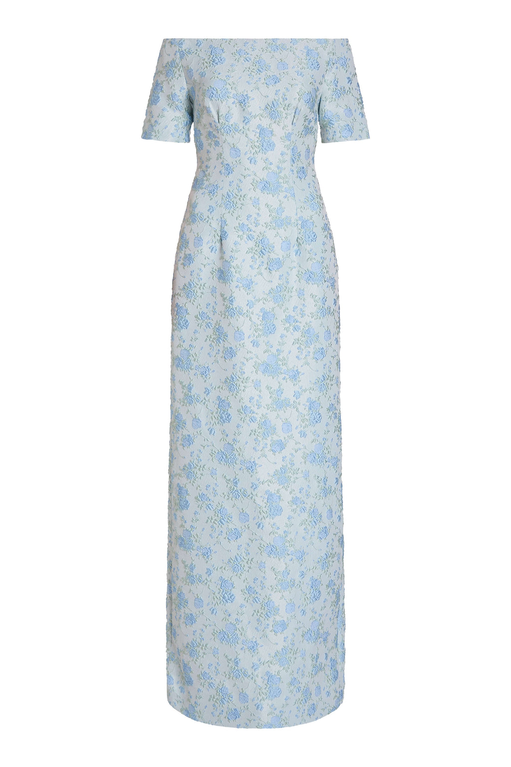 Gilda Cornflower And Mint Brocade Gown