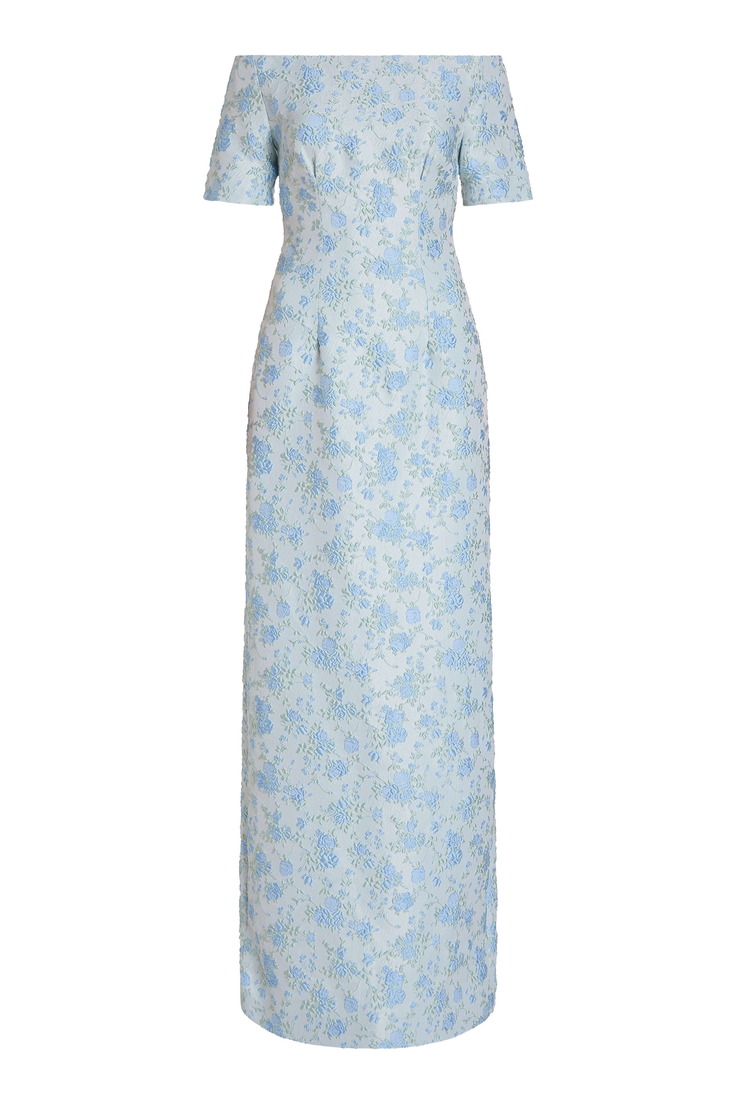 Gilda Cornflower And Mint Brocade Gown