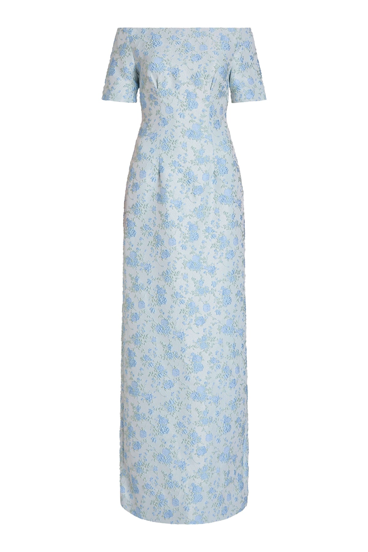 Gilda Cornflower And Mint Brocade Gown