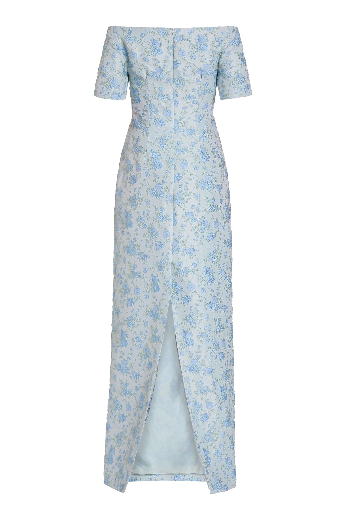 Gilda Cornflower And Mint Brocade Gown