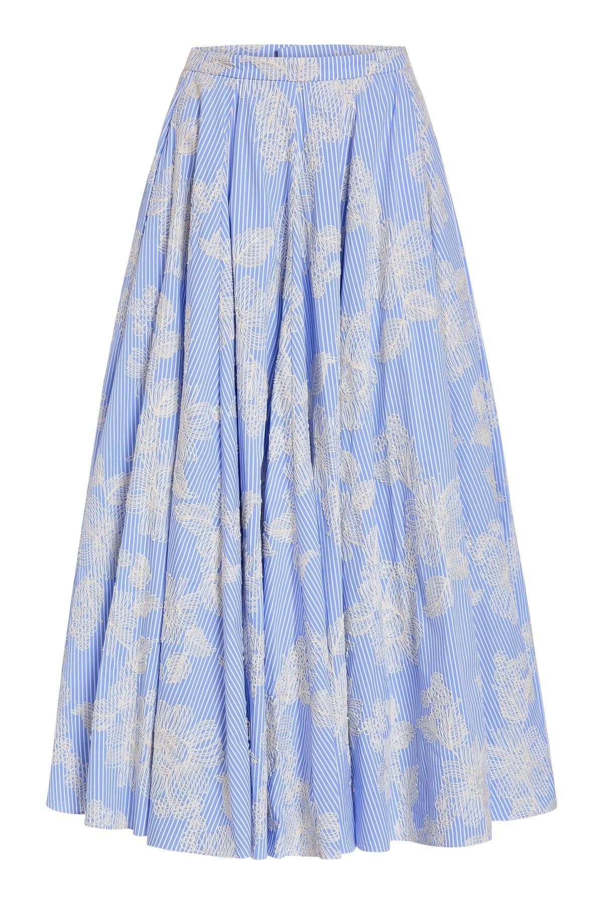 Soleil Floral Embroidered Midi Skirt