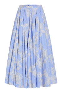 Soleil Floral Embroidered Midi Skirt