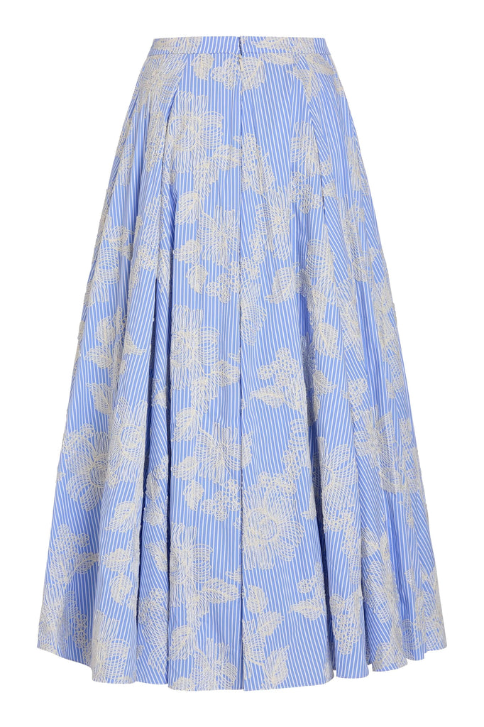 Soleil Floral Embroidered Midi Skirt