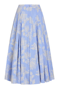 Soleil Floral Embroidered Midi Skirt