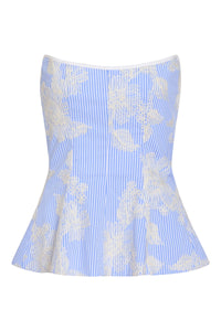 Lola Floral Embroidered Strapless Top