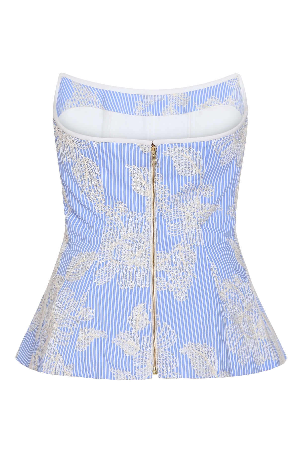 Lola Floral Embroidered Strapless Top