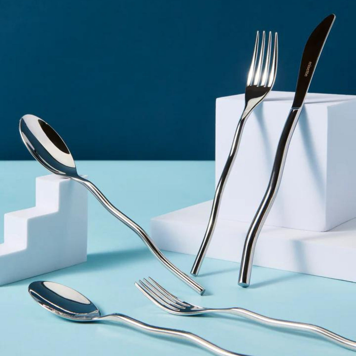 Squiggle 5-Piece Cutlery Set in Shiny Silver