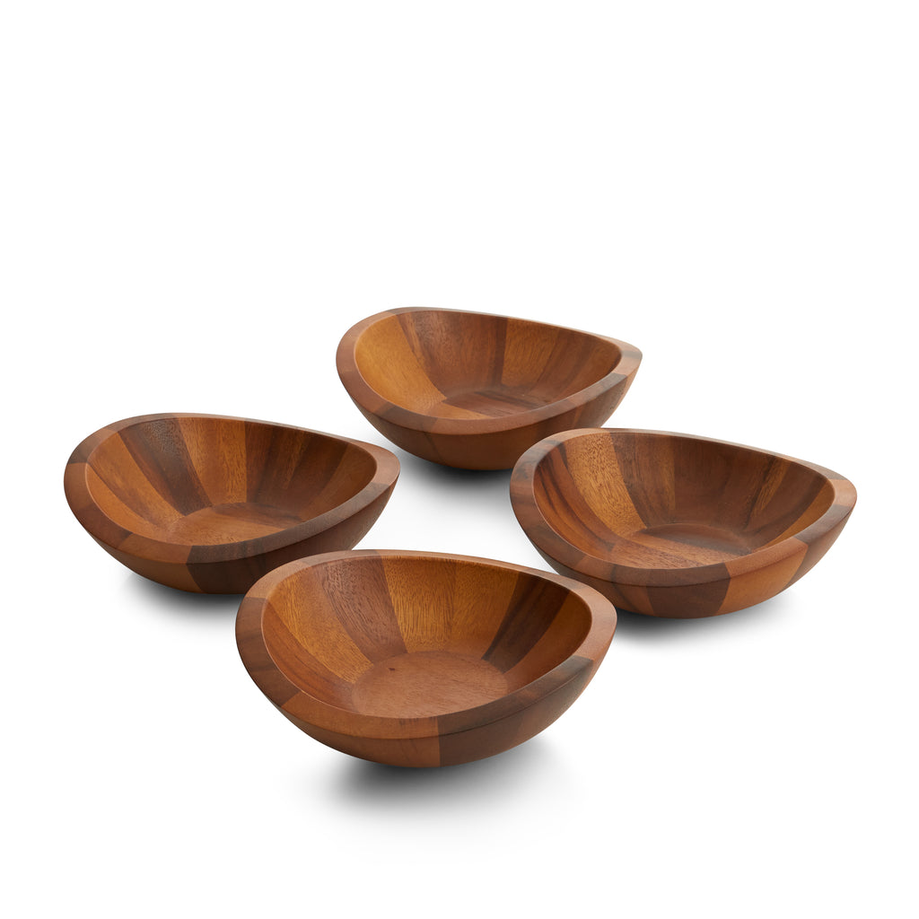 Braid Wood Salad Bowls, Set of 4
