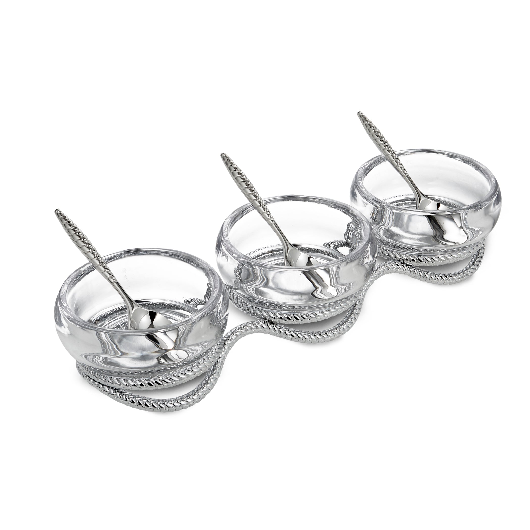 Braid Triple Condiment Set with Spoons