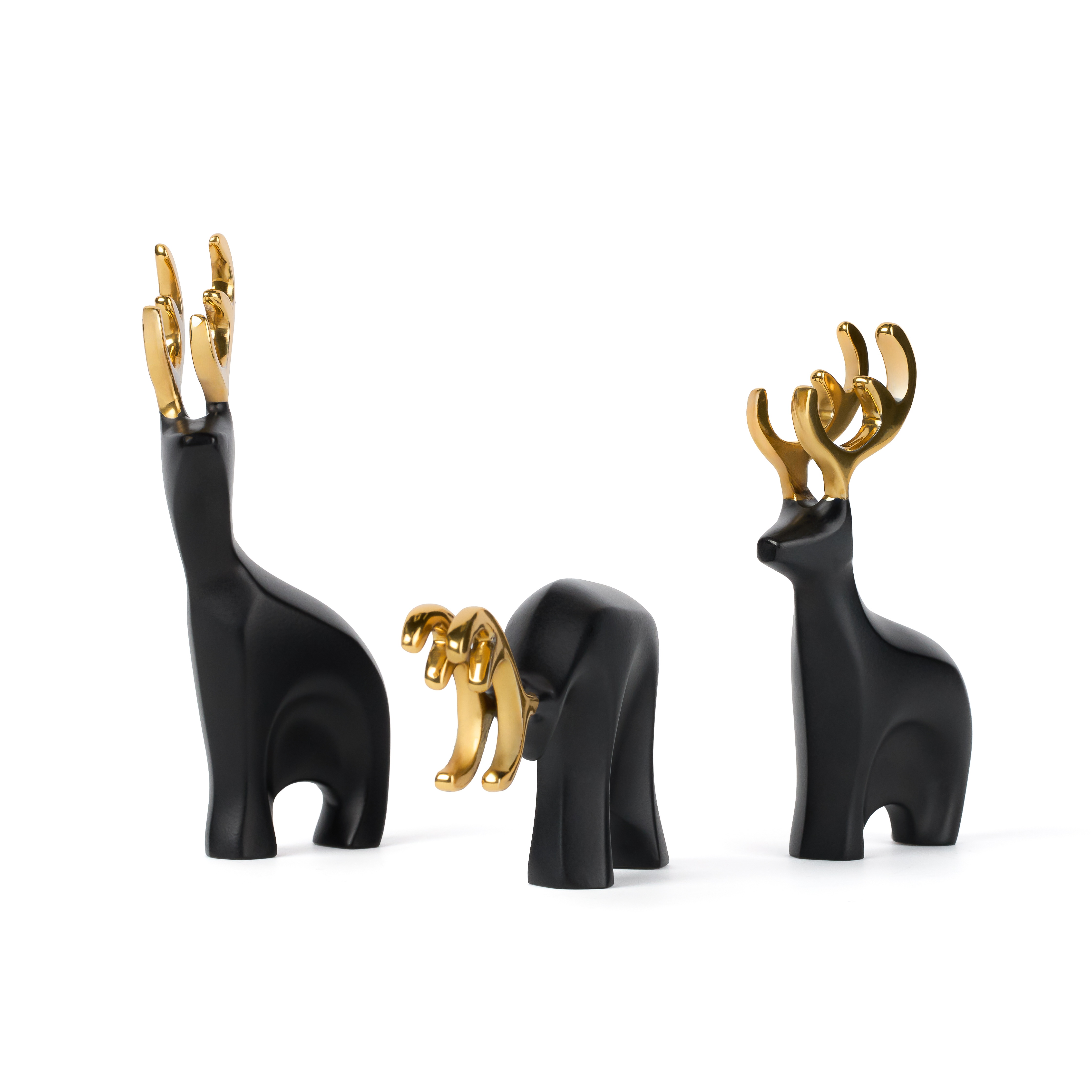 Mini Prancer Reindeer Figurines, Set of 3