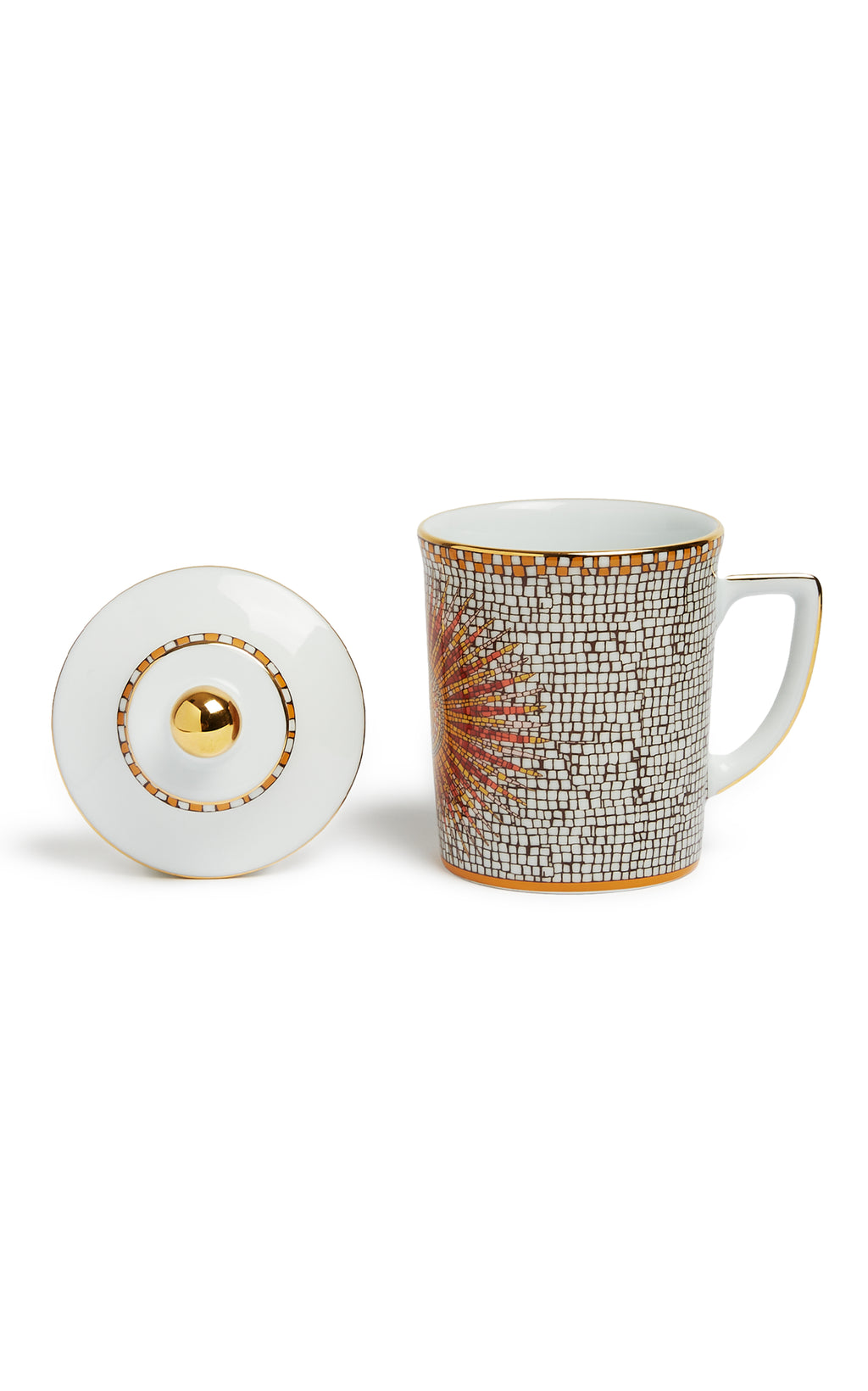 Lidded Mug in Sunrays Multicolor