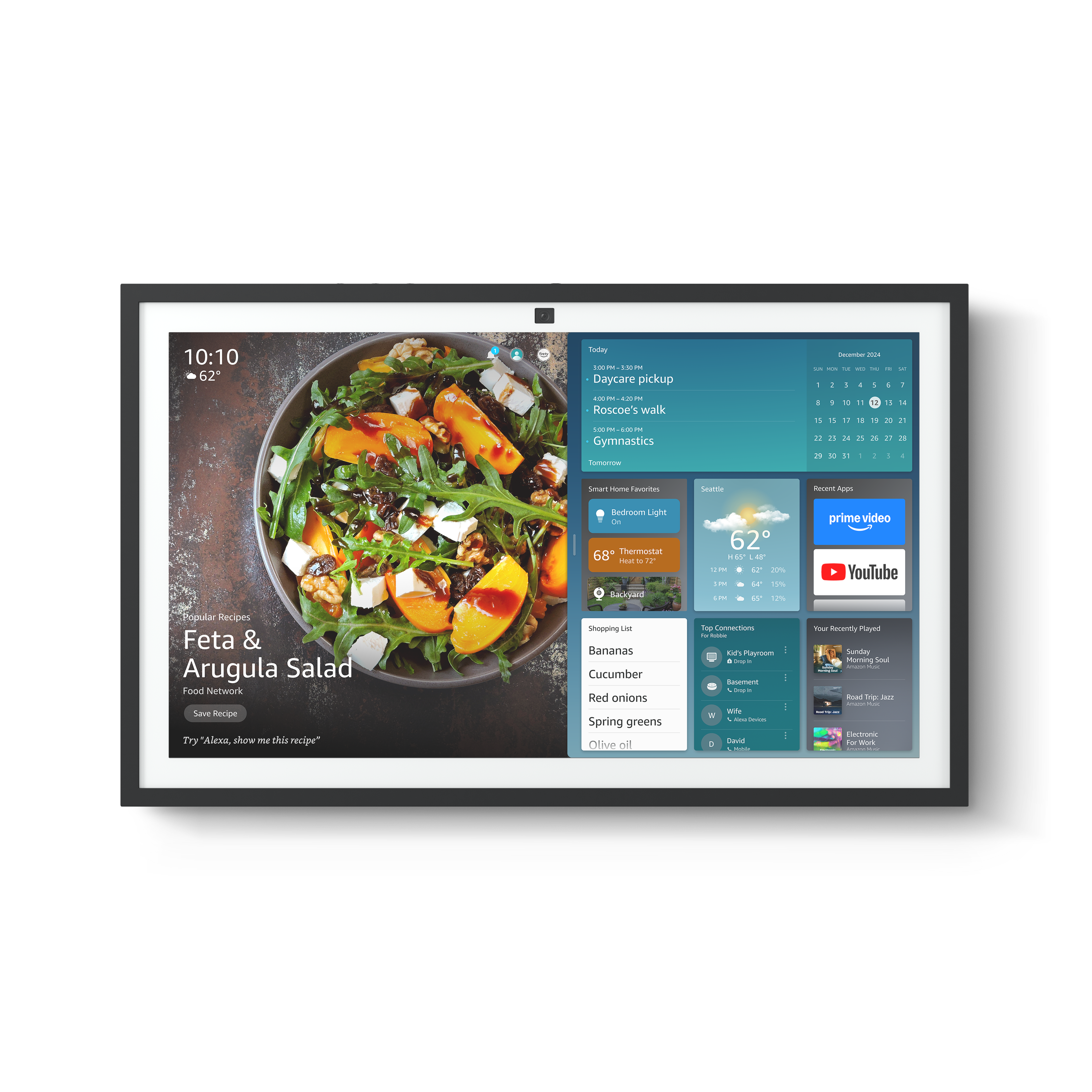Amazon Echo Show 21 (newest model), Full HD 21" kitchen hub for home organization, with built-in Fire TV and Alexa