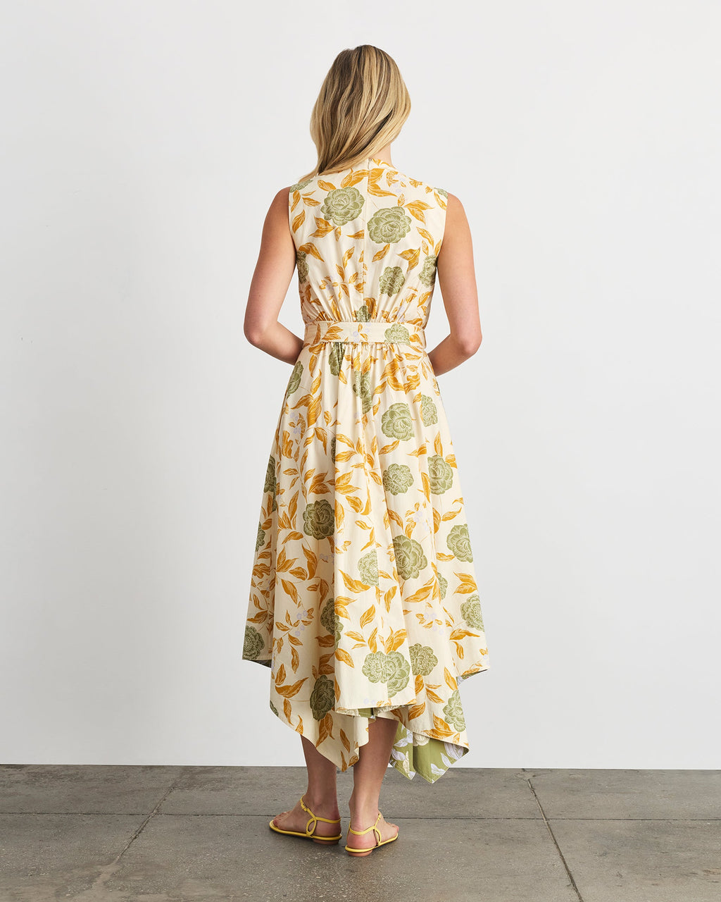 Myra Dress in Cream/Artichoke Multi