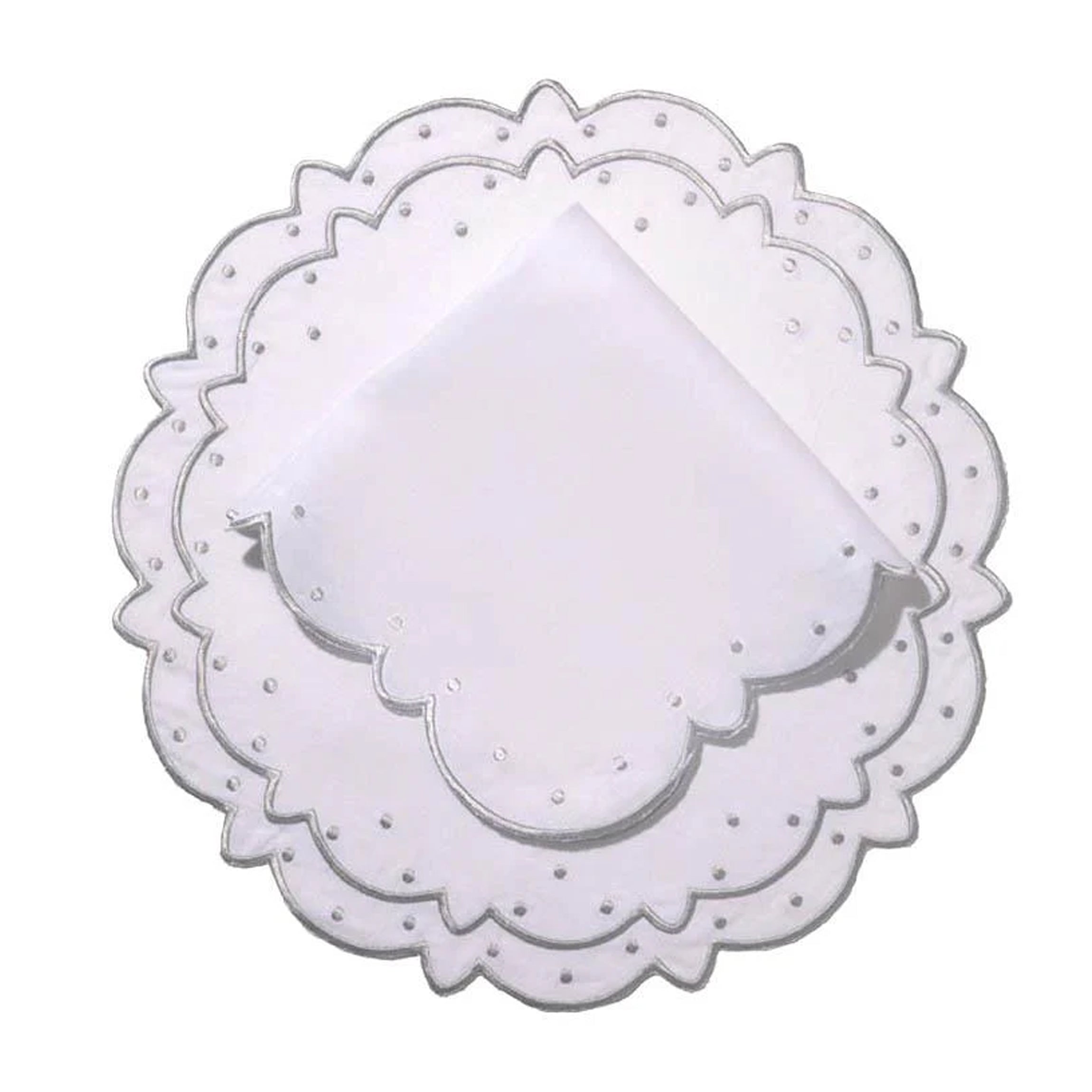 Made-to-Order Suzette Linen Placemat and Napkin, Set of 12 in Silver
