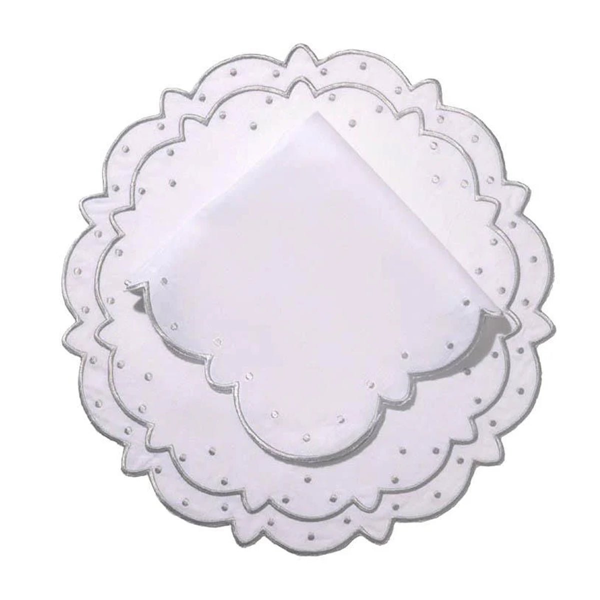 Made-to-Order Suzette Linen Placemat and Napkin, Set of 12 in Silver
