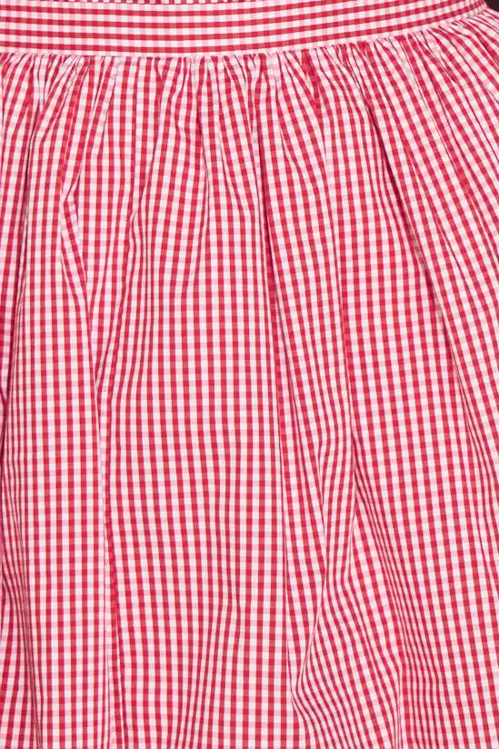 The Kinsley Skirt is our red and white gingham mini with a trim traced fitted waist.