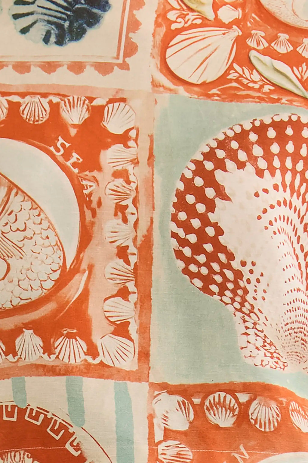 Close up of the Maeve Top in Lost at Sea print.