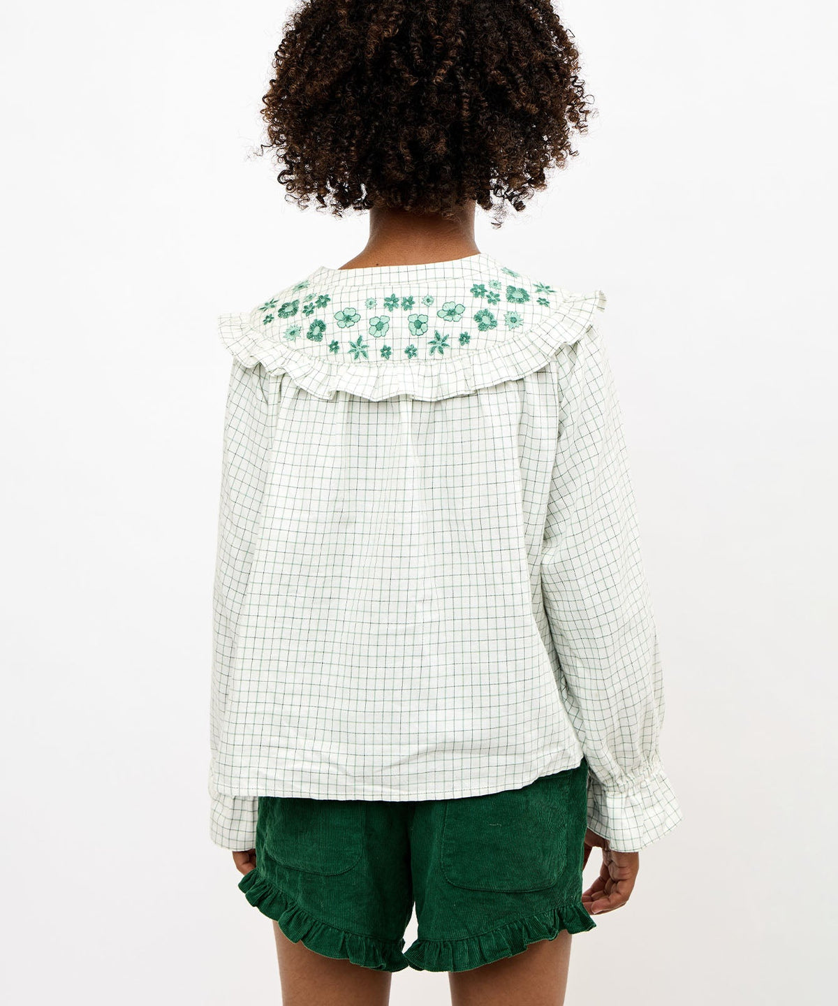 Maggie Blouse in Green Tattersall