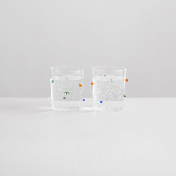 2 Pomponette Gobelets | Clear & Multi