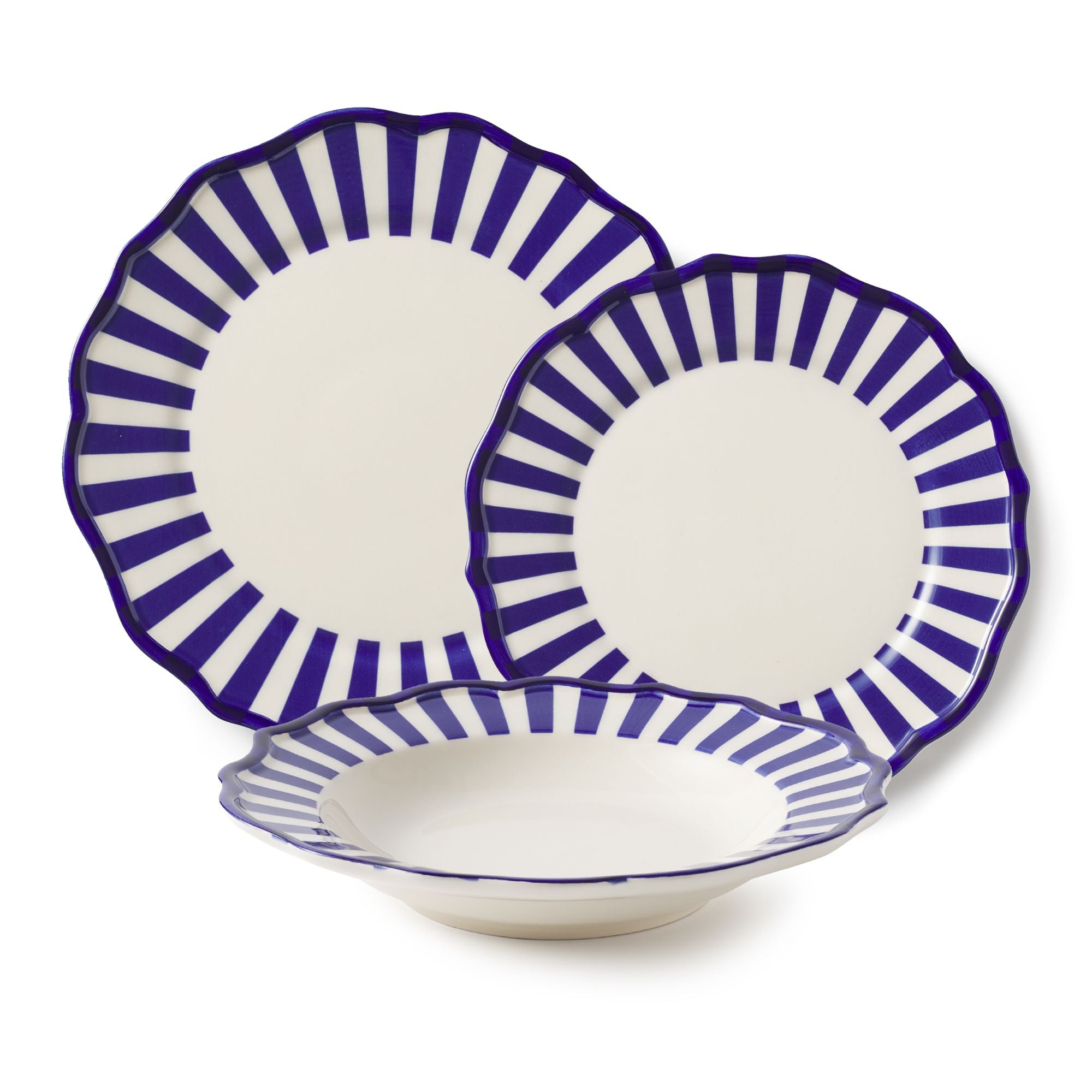 Riviera Dinnerware Set with Pasta Bowl, Set of 12