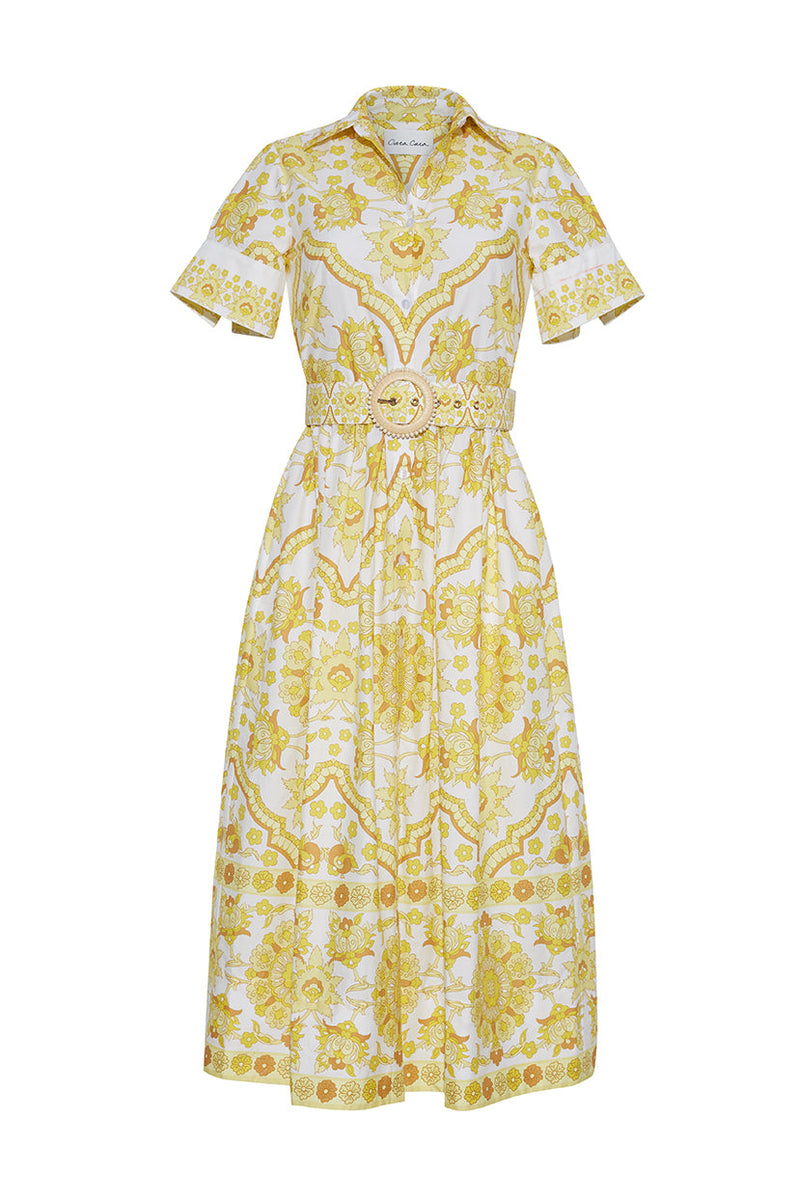 Malena Dress in Mystic Yellow