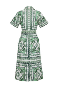 Malena Dress in Hudson Scarf Mint