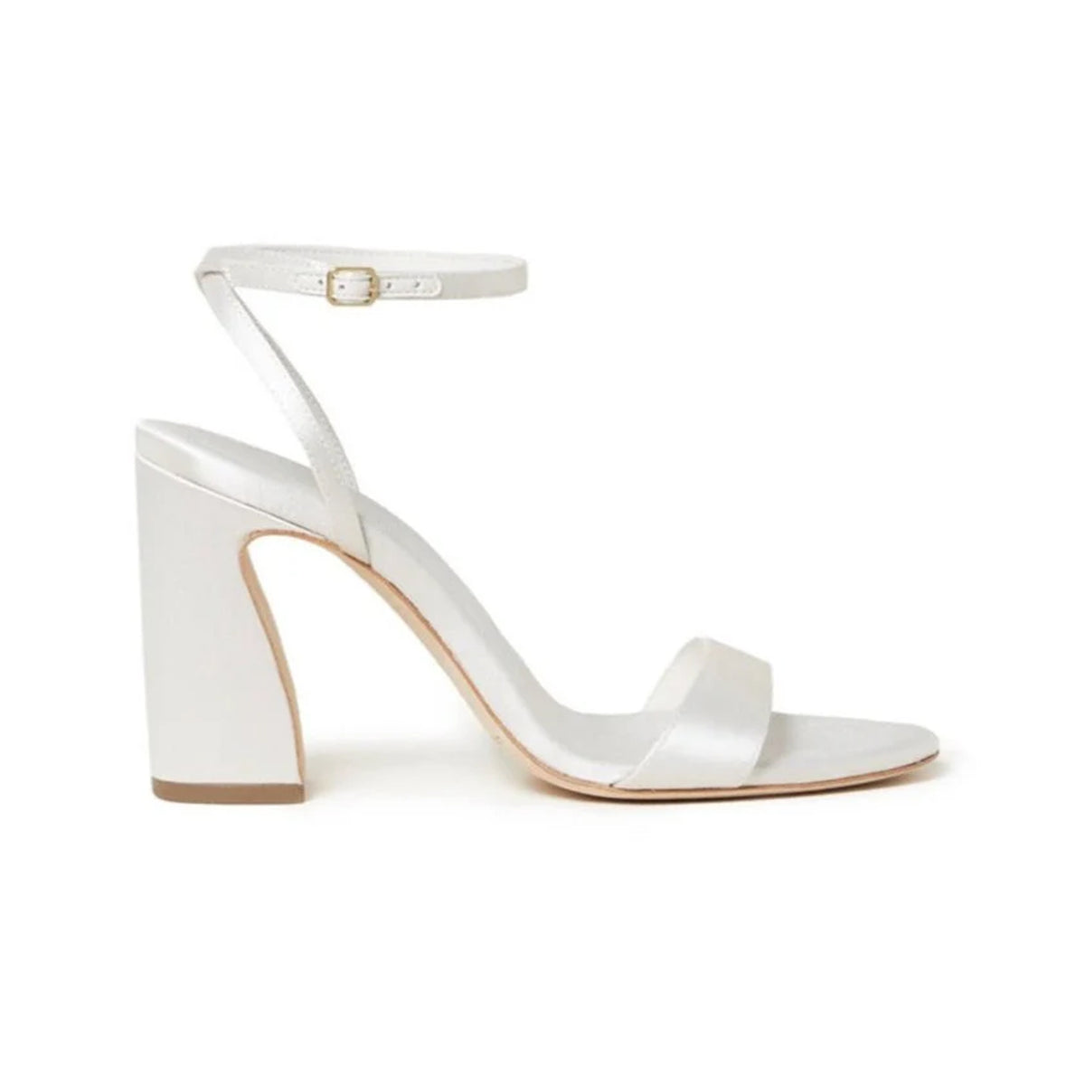 Malia Sandal in Cream Satin