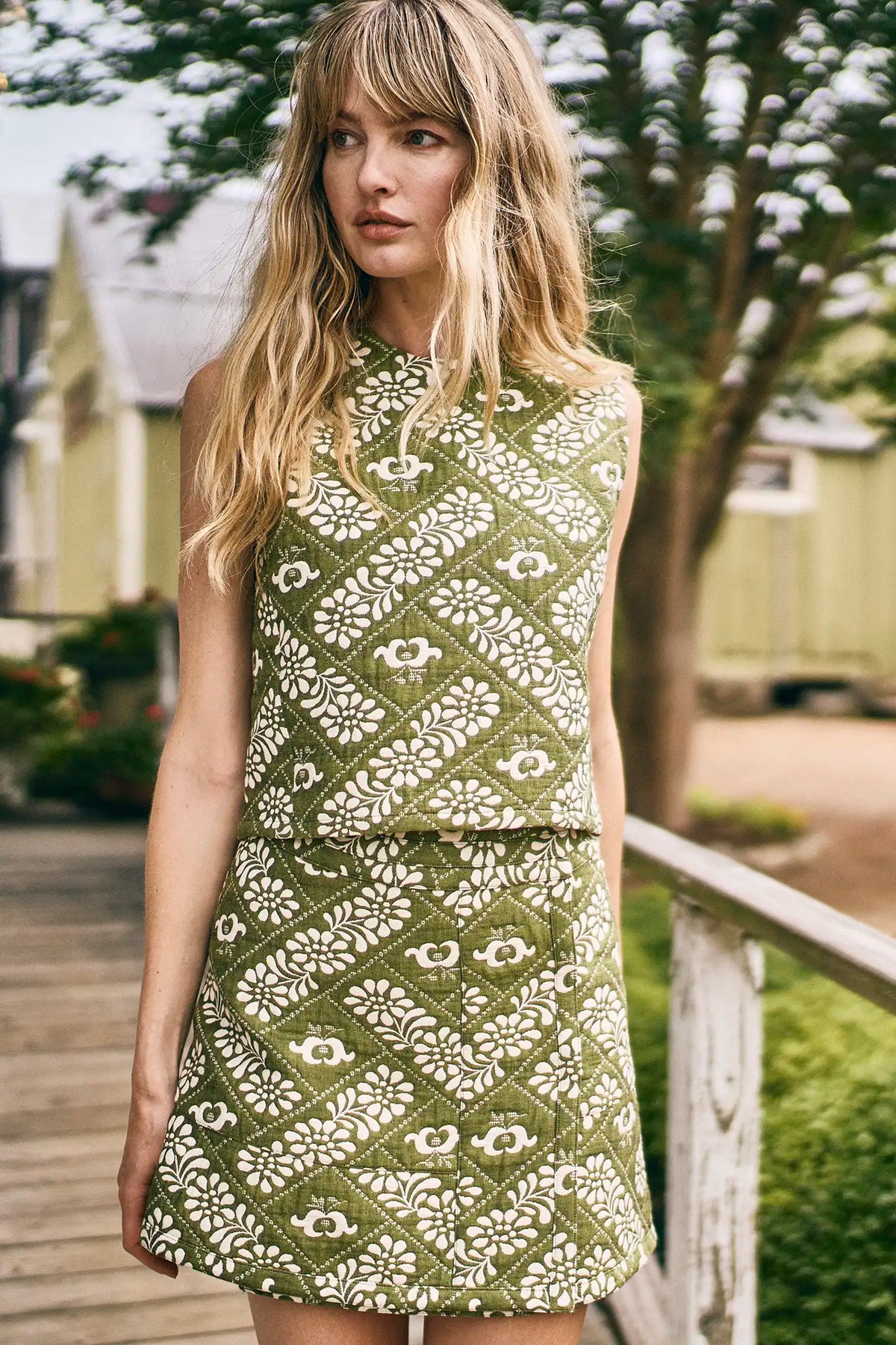 Powell Skirt in Legacy Jacquard Olive