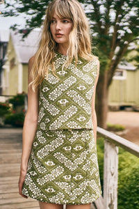 Powell Skirt in Legacy Jacquard Olive