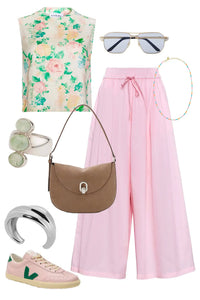 The Manning Top in Garden Rose Peony styled with the Whisper Pant.