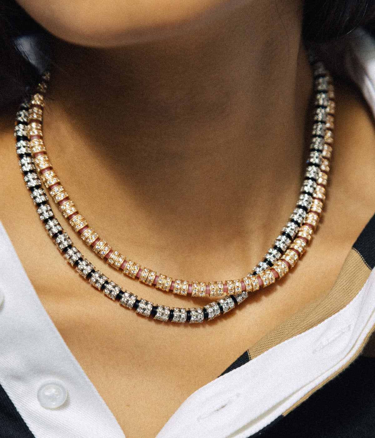 Manon Slider Necklace in Coral