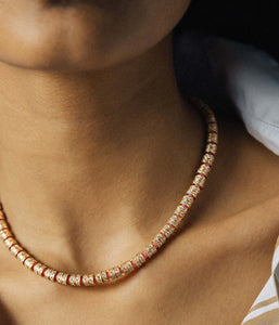 Manon Slider Necklace in Coral