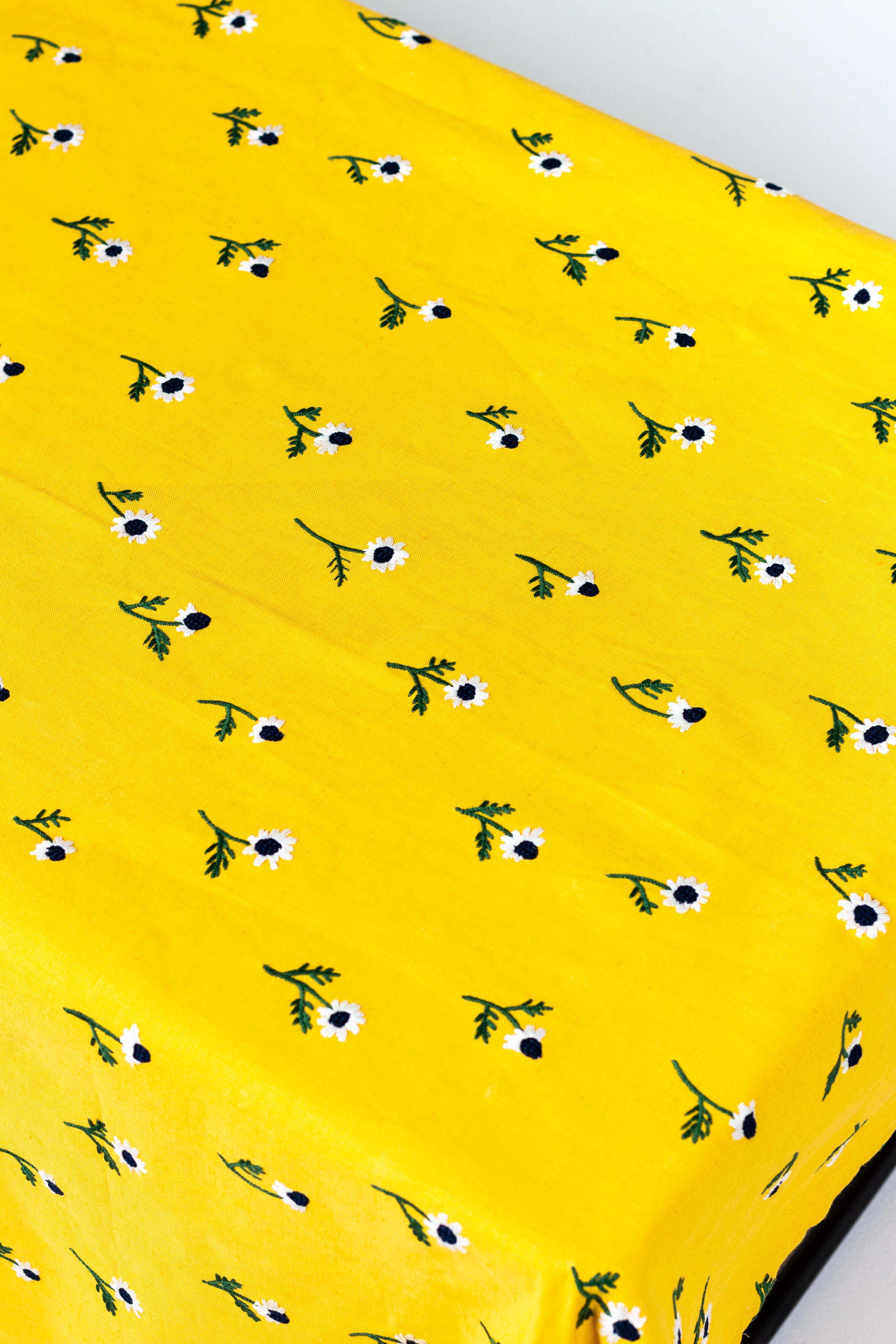 Manzanilla Rectangular Tablecloth in Mustard