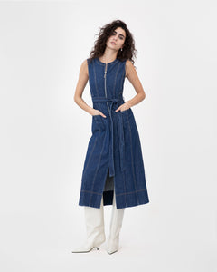 Marci Dress in Classic Indigo Blue