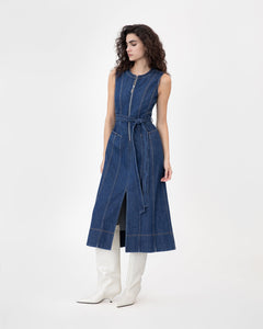 Marci Dress in Classic Indigo Blue