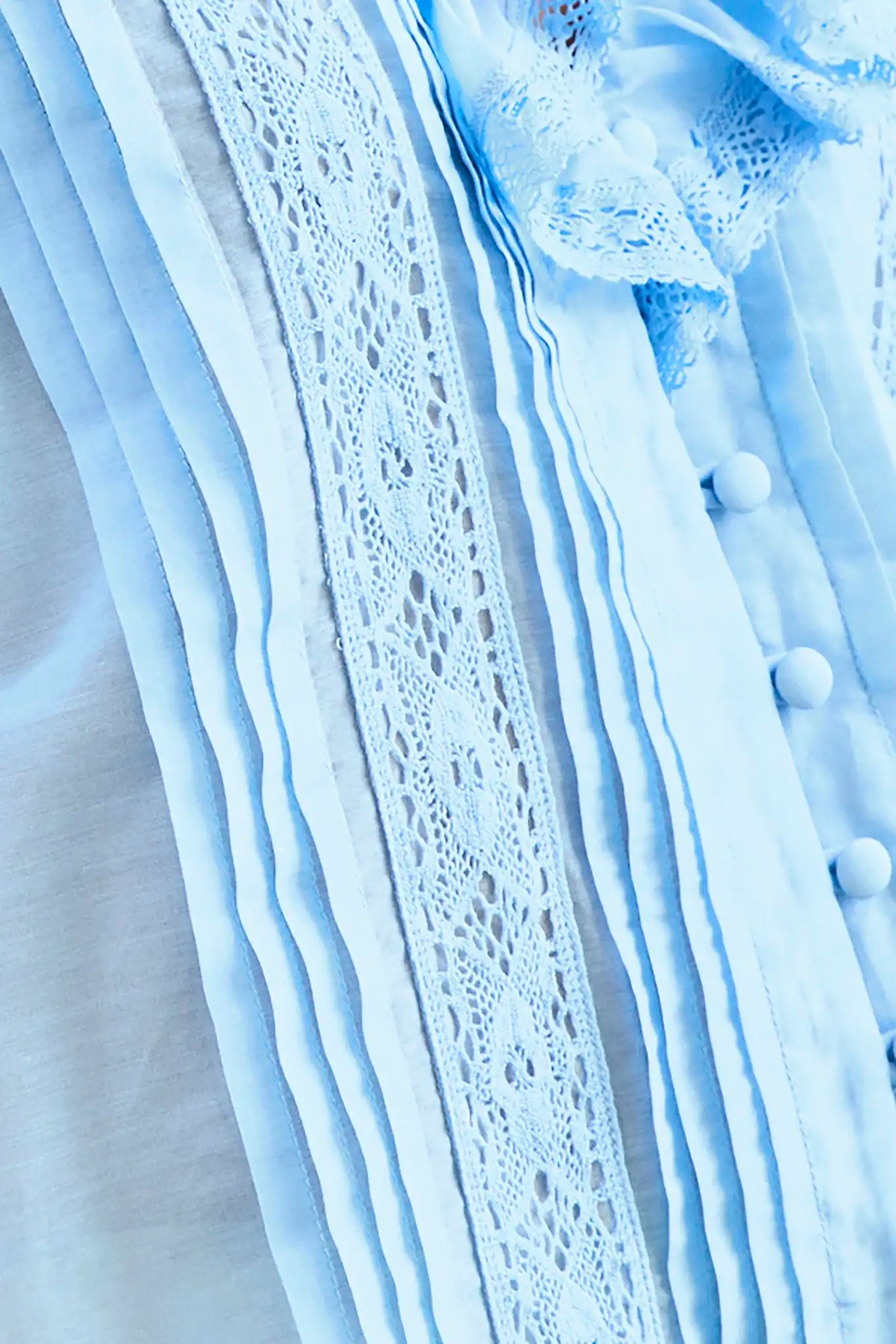 Close up of the Mare Top in Sky Blue.