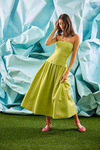 Maren Dress in Chartreuse