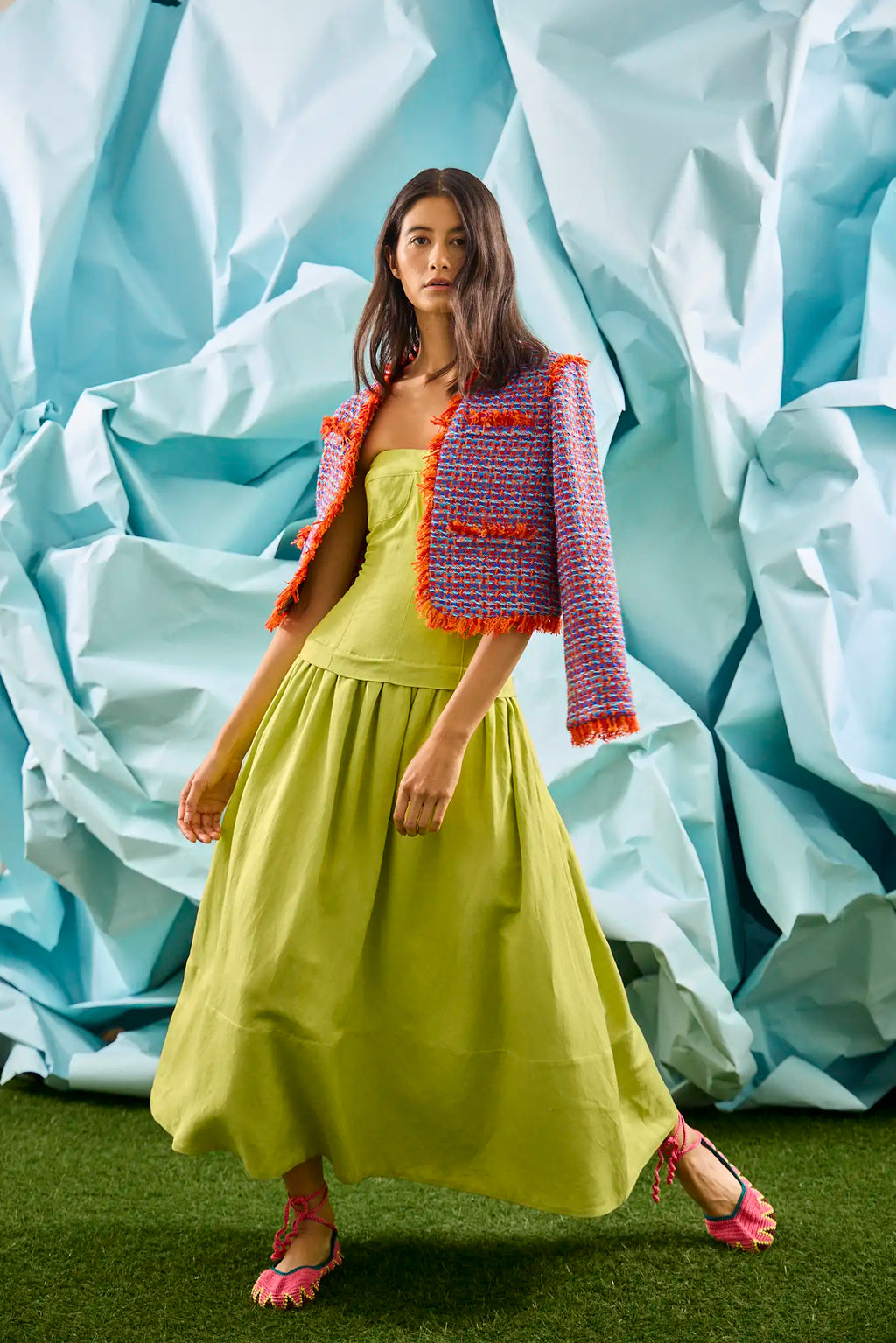 Maren Dress in Chartreuse