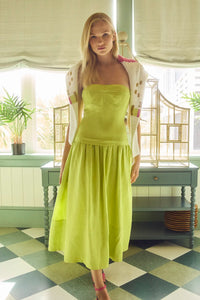 Maren Dress in Chartreuse