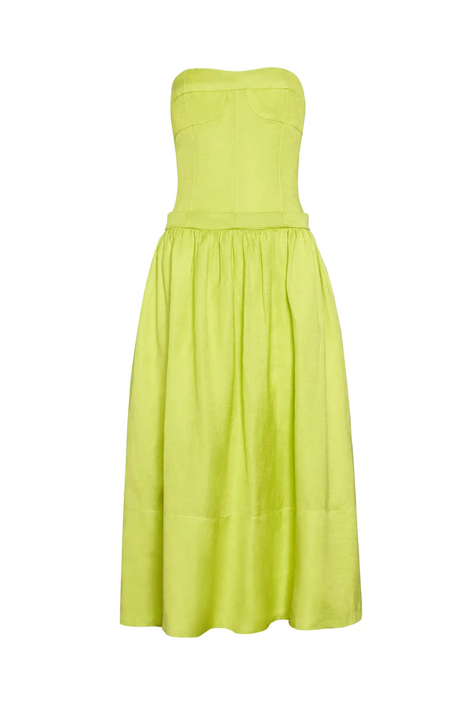 Maren Dress in Chartreuse