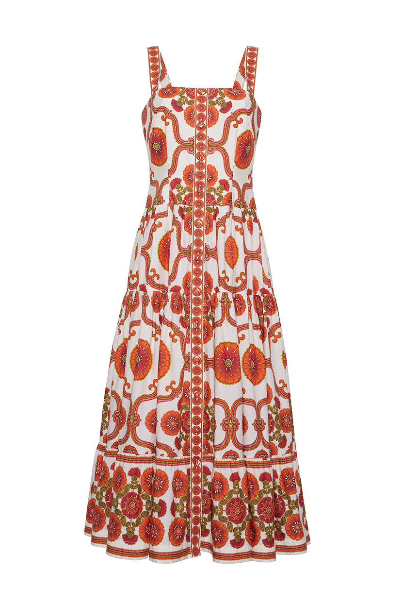 Margarita Dress in Mod Floral Ivory