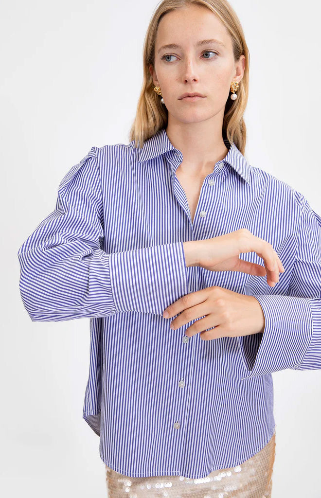 Margaux Shirt in Blue/Optic White