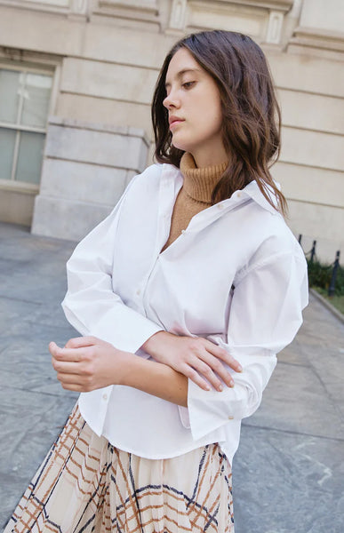 Margaux Shirt in Optic White | Over The Moon