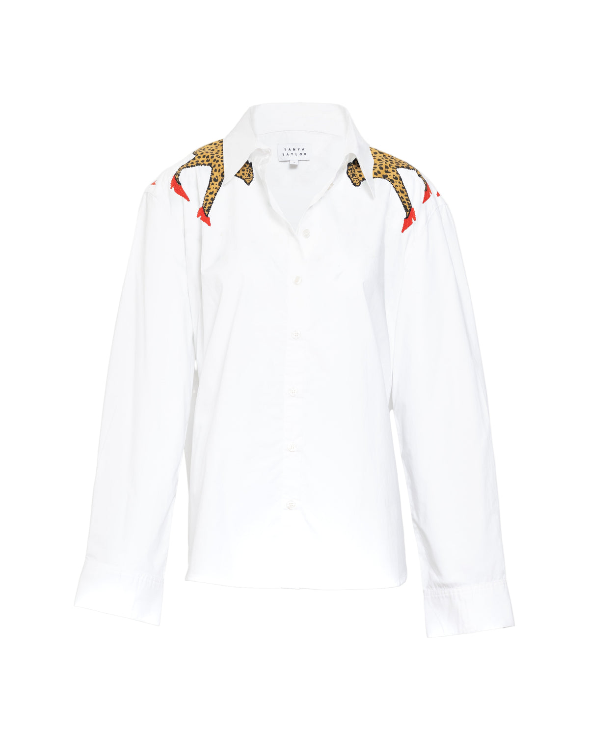 Margaux Cheetah Shirt in Optic White